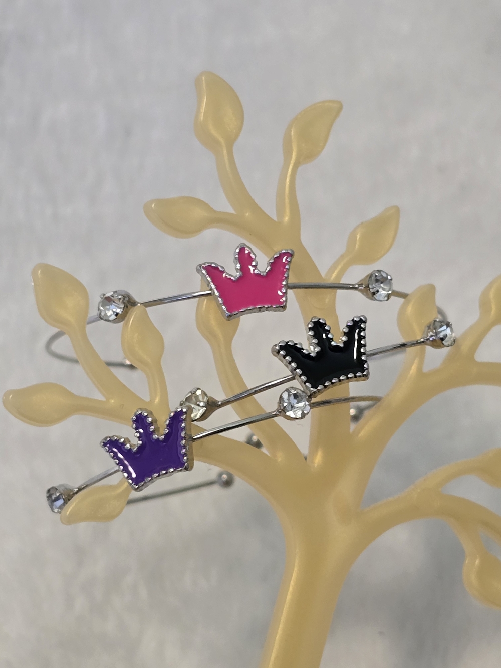 Paparazzi Kids Crown Bangle Bracelets Buy 1 or Buy All 3 (Pink, Black, Purple)